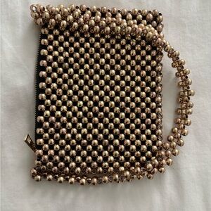 Elegant Gold Beaded Women's Bag